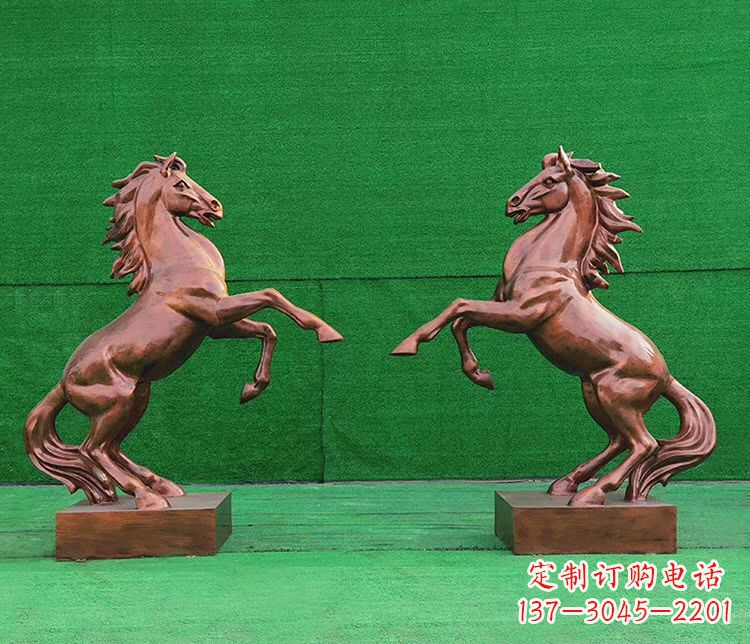 太原铜雕企业马到成功立马