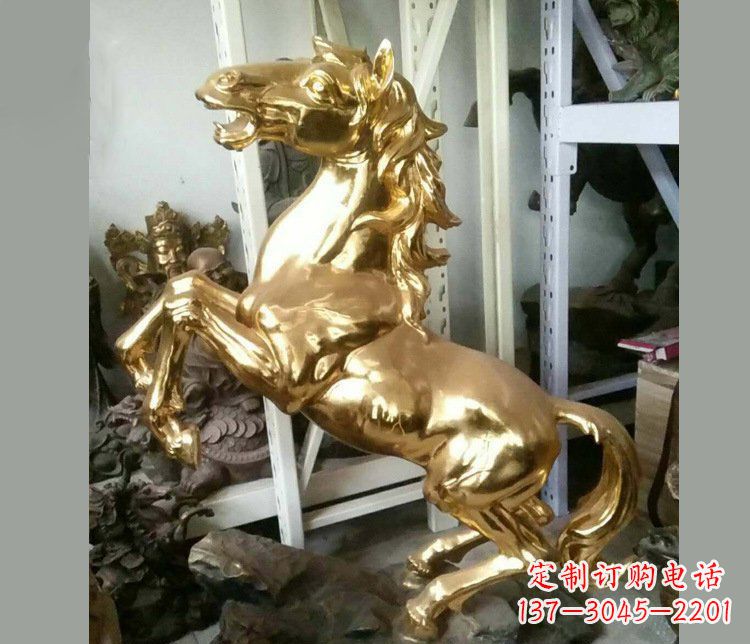 太原铜雕商场招财动物马雕塑 (2)