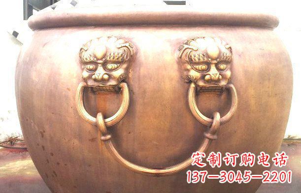 太原铜雕水缸寺庙景观雕塑_1