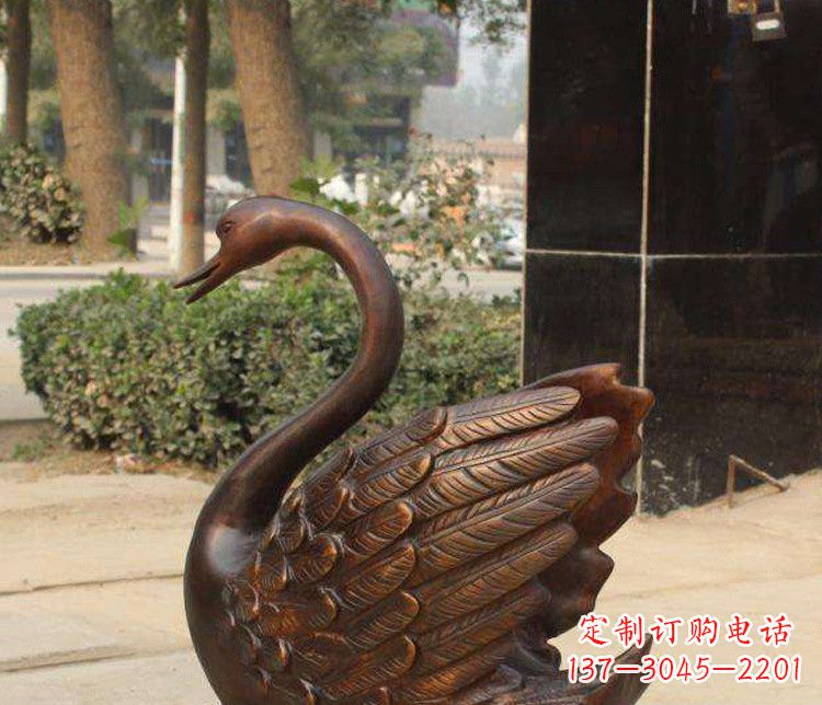 太原铜雕水景天鹅动物雕塑