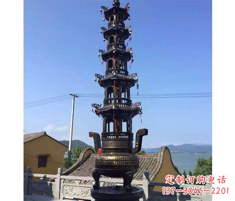 太原铜雕寺庙大型多层香炉