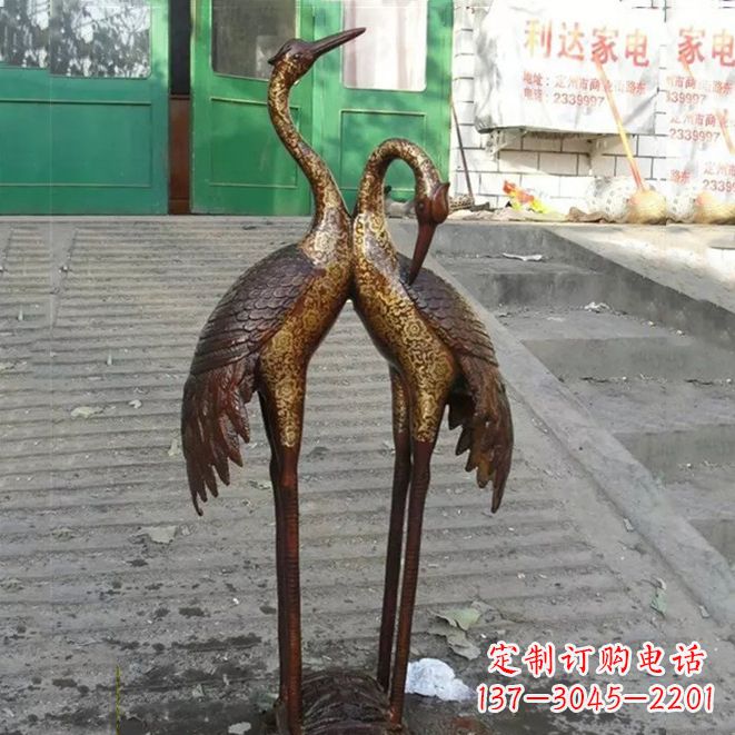 太原铜雕仙鹤夫妻