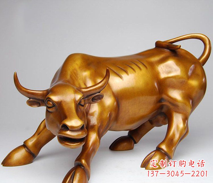 太原铜雕小区动物牛摆件 (2)