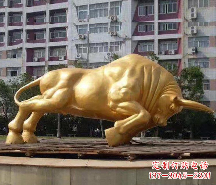 太原铜雕小区动物牛摆件 (3)