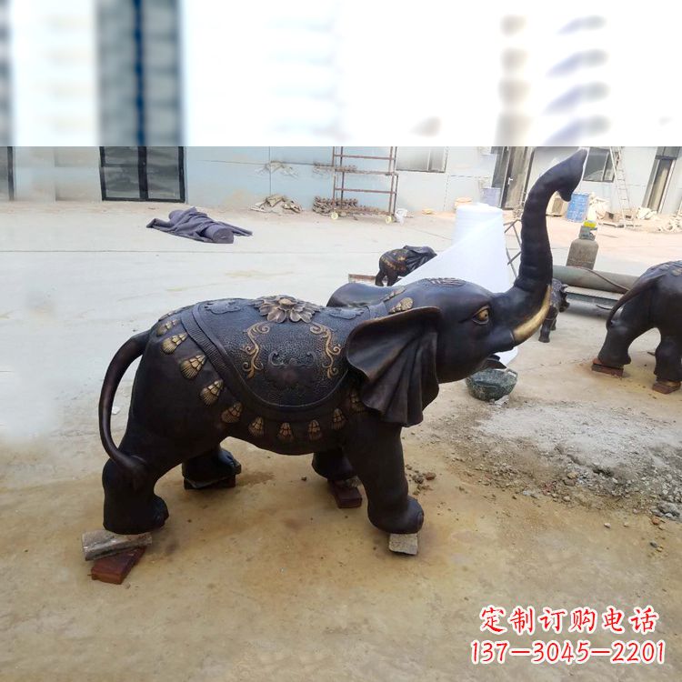 太原铜雕小象雕塑摆件