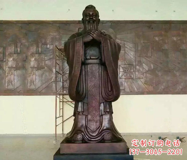太原铜雕校园孔子文化雕塑摆件 (2)