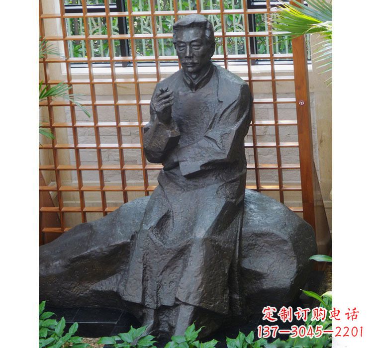 太原铜雕校园名人鲁迅