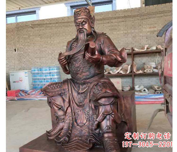 太原铜雕镇宅关公寺庙神像雕塑摆件 (3)