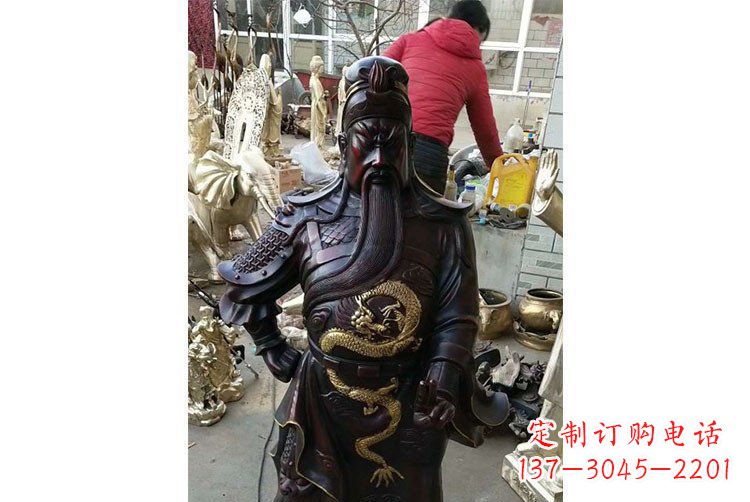太原铜雕镇宅关公寺庙神像雕塑摆件 (4)