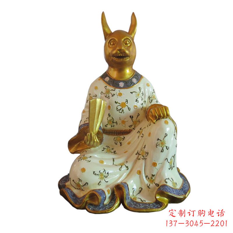 太原兔-玻璃钢彩绘生肖雕塑