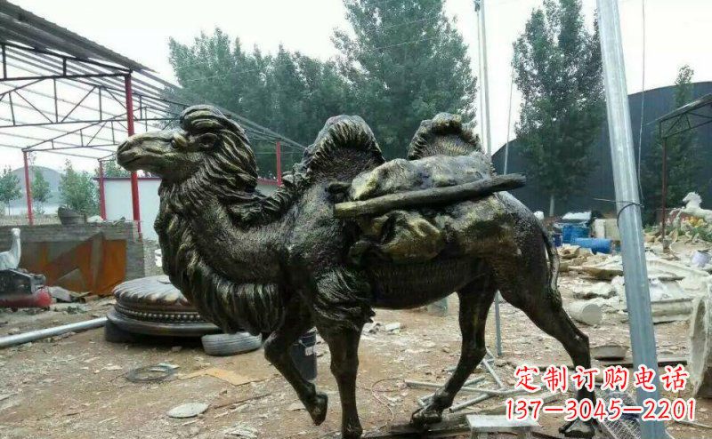 太原驮着东西的骆驼铜雕