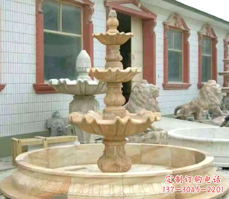 太原晚霞红大型喷泉石雕 (3)