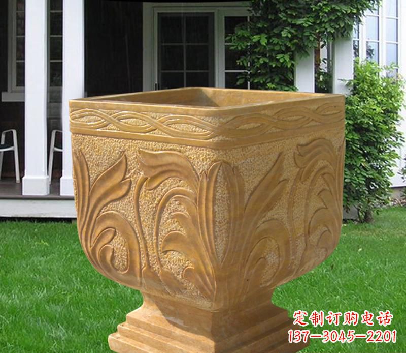 太原晚霞红雕刻景观花盆雕塑