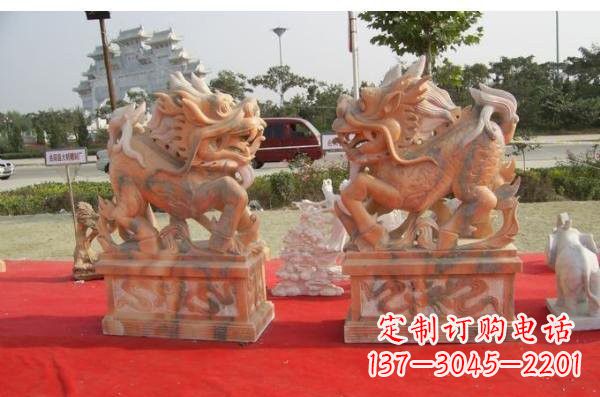 太原晚霞红葫芦麒麟雕塑