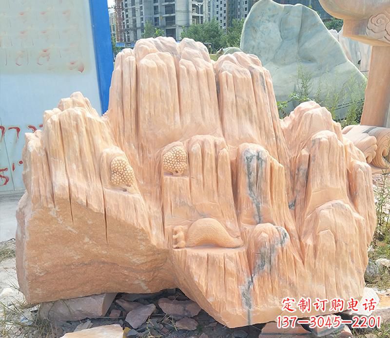太原晚霞红景观假山雕塑