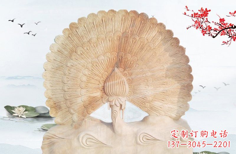 太原晚霞红孔雀雕塑