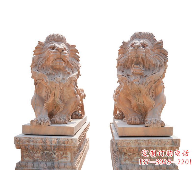 太原晚霞红欧式狮子雕塑