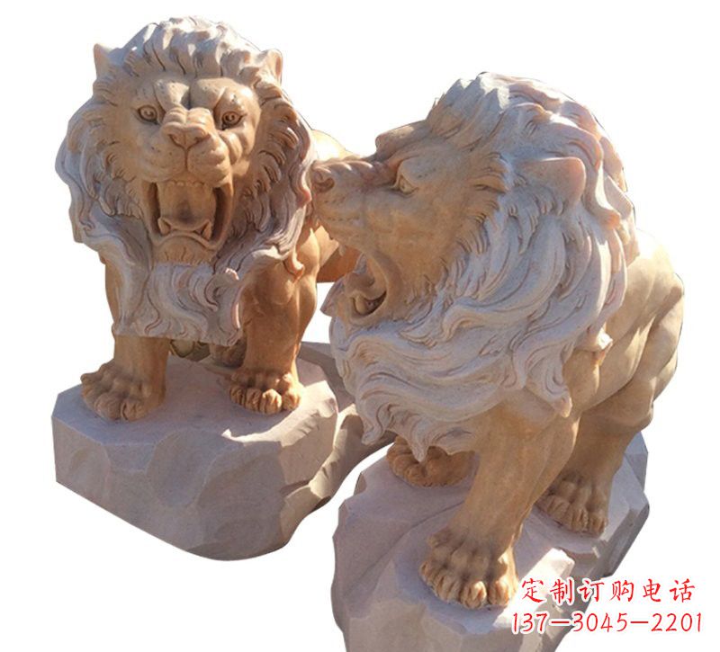 太原晚霞红欧式西洋狮子雕塑