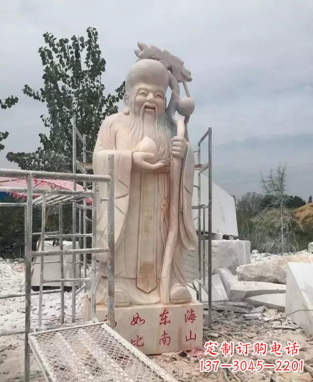 太原晚霞红神像老寿星雕塑
