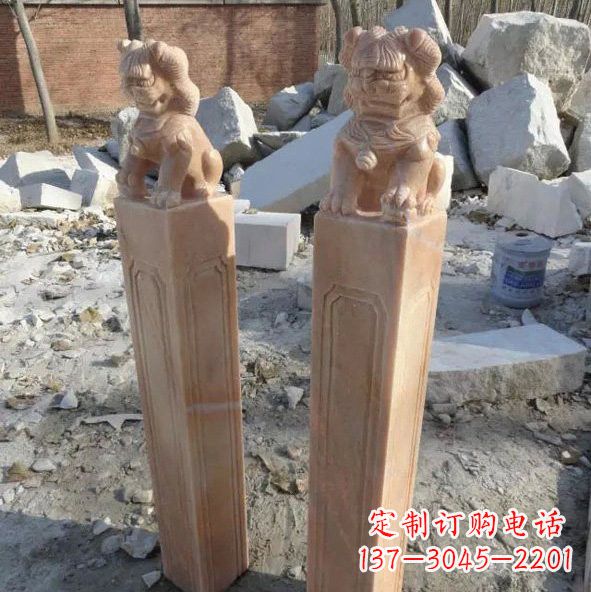 太原晚霞红狮子拴马桩