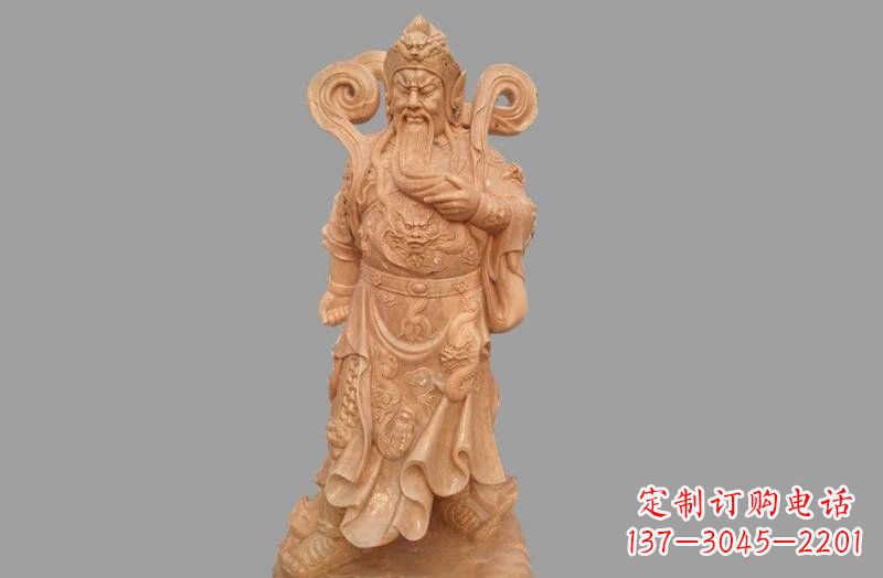 太原晚霞红武财神关公雕像