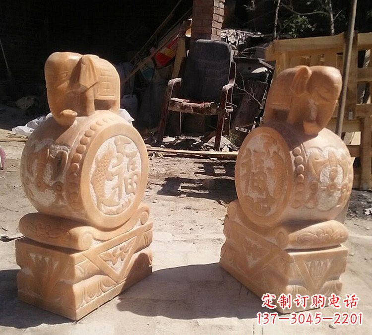 太原晚霞红小象门墩