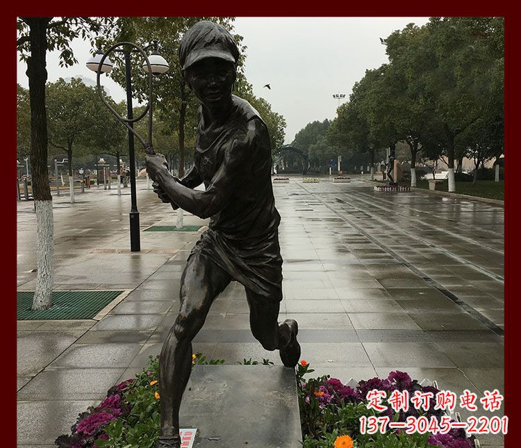 太原网球运动人物铜雕
