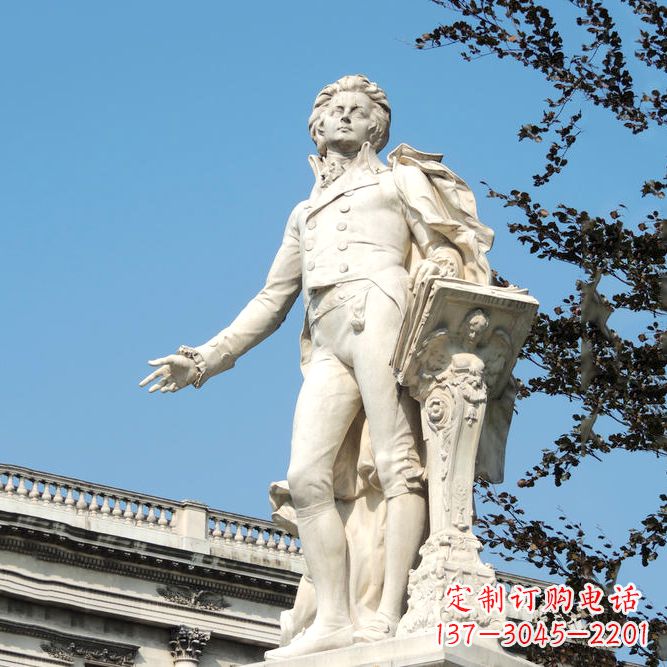 太原维也纳古典乐派代表人物之莫扎特汉白玉石雕像