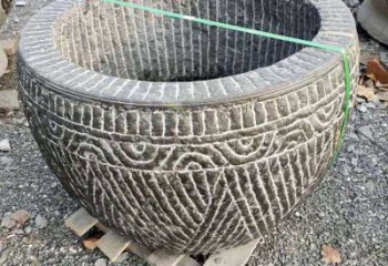 太原精美青石莲花水缸雕塑