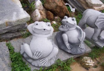 太原别具一格的青石青蛙喷水雕塑