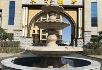 太原三层欧式喷泉石雕，为小区增添质感