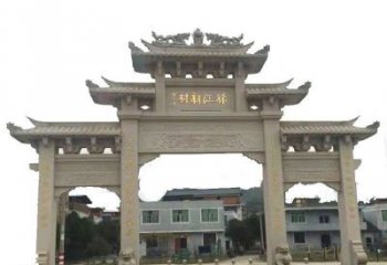 太原三门牌坊仿古石雕，雕刻精美传承传统