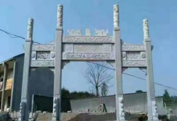 太原三门仿古牌坊石雕，精致雕刻典雅之美