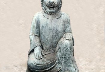 太原中领雕塑：生肖虎-兽首人身石雕精品