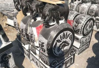 太原艺术精品，凤凰雕塑门墩
