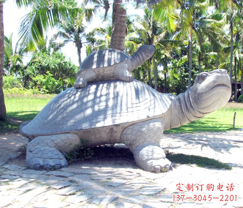 太原乌龟母子石雕