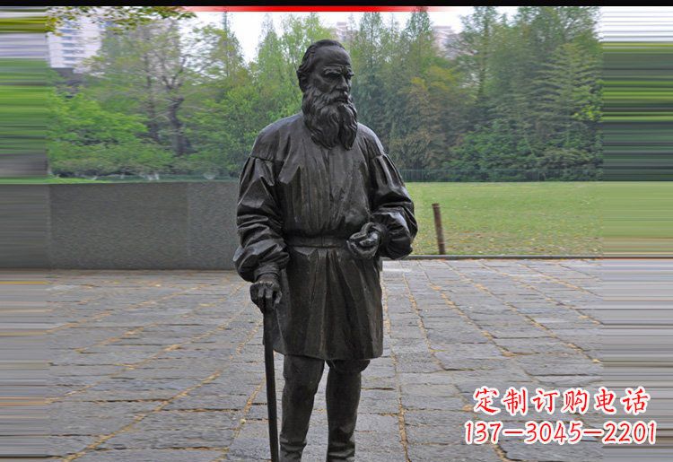 太原西方名人托尔斯泰铜雕