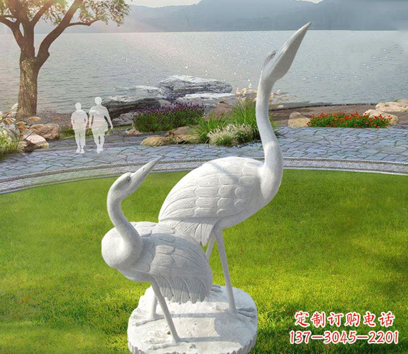 太原仙鹤石雕公园动物雕塑