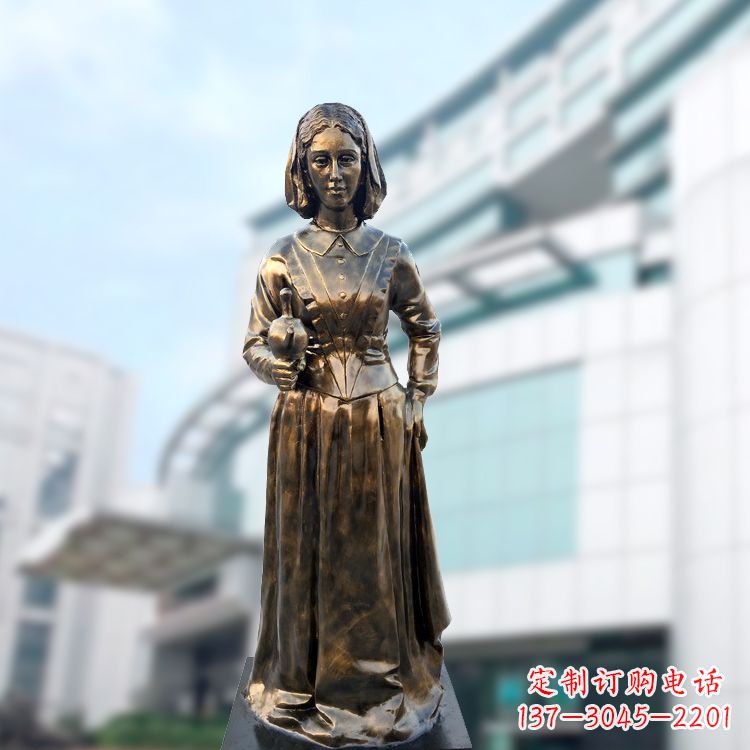 太原现代护理教育奠基人南丁格尔玻璃钢仿铜雕像