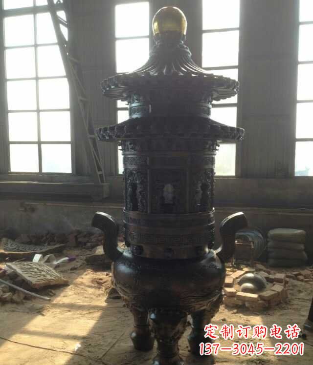 太原香炉铜雕塑 (2)