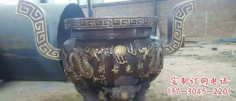 太原祥光古刹寺庙香炉铜雕
