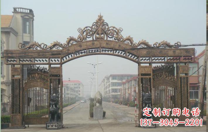 太原小区不锈钢门口牌坊雕塑
