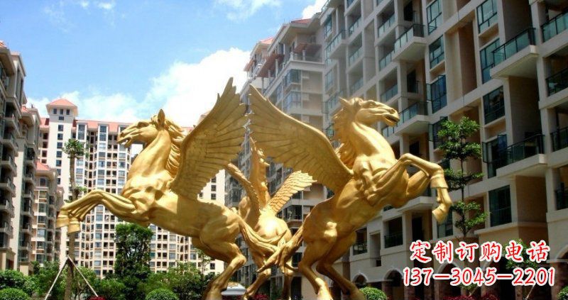 太原小区飞马动物铜雕