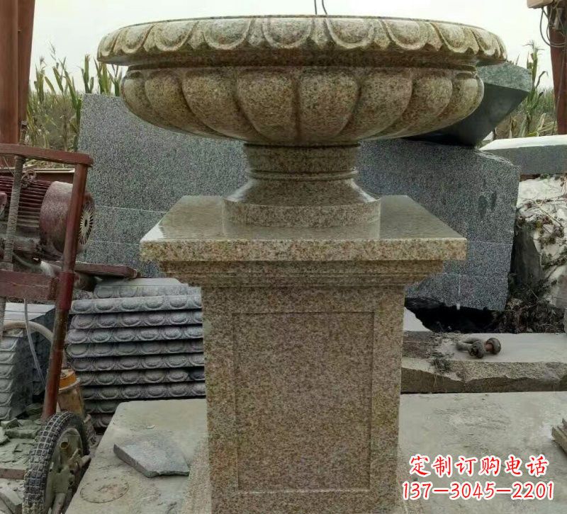 太原小区花岗岩花盆雕塑