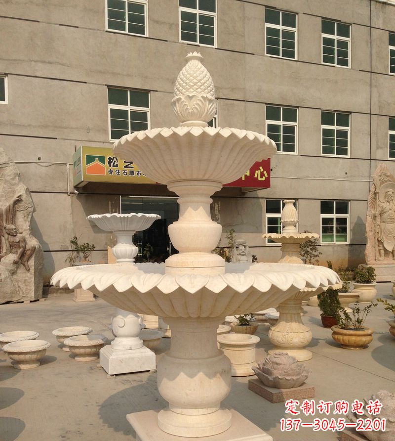 太原小区景观菠萝式喷泉石雕