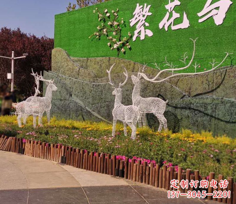 太原小区景观不锈钢梅花鹿