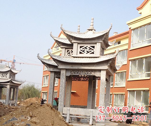 太原小区景观大理石凉亭石雕