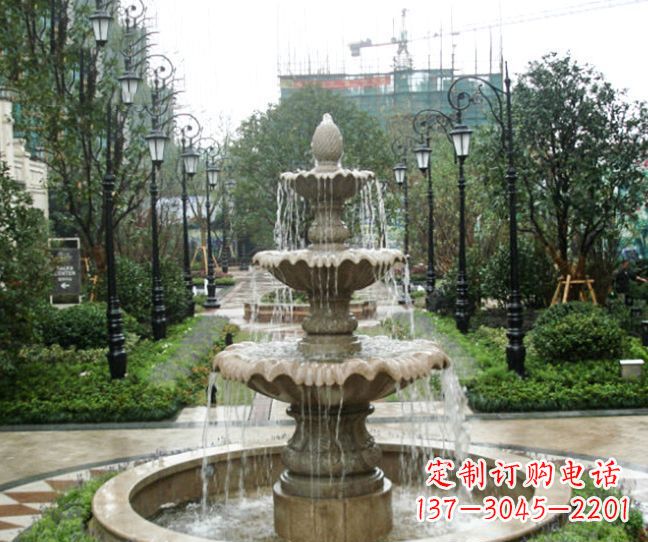 太原小区景观大理石喷泉石雕 (4)