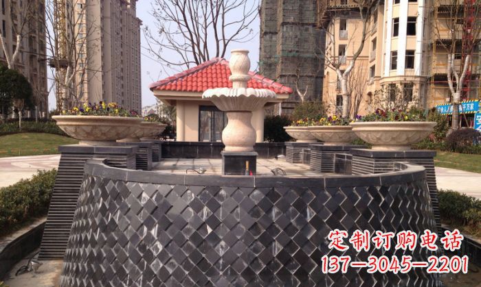太原小区景观大理石喷泉石雕 (3)