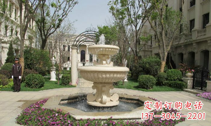 太原小区景观大理石喷泉石雕 (7)